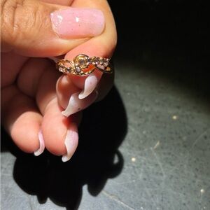 Fashion Jewelry Gold and purple Infinity Ring